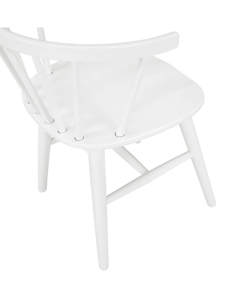 Streamdale Edo White Wood 5-Piece Dining Set, Trestle Dining Table with 4 Windsor Chairs