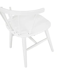 Streamdale Edo White Wood 5-Piece Dining Set, Trestle Dining Table with 4 Windsor Chairs