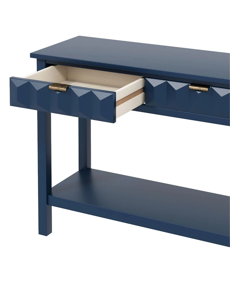 Streamdale Furniture 60" Fir Veneer Entryway Table with Honeycomb Fronts & 3 Drawers