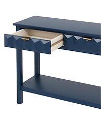 Streamdale Furniture 60" Fir Veneer Entryway Table with Honeycomb Fronts & 3 Drawers
