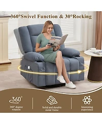 Streamdale Furniture Streamdale Kneading Massage Rocker Recliner Chair with Heat, Cup Holders & Usb Port