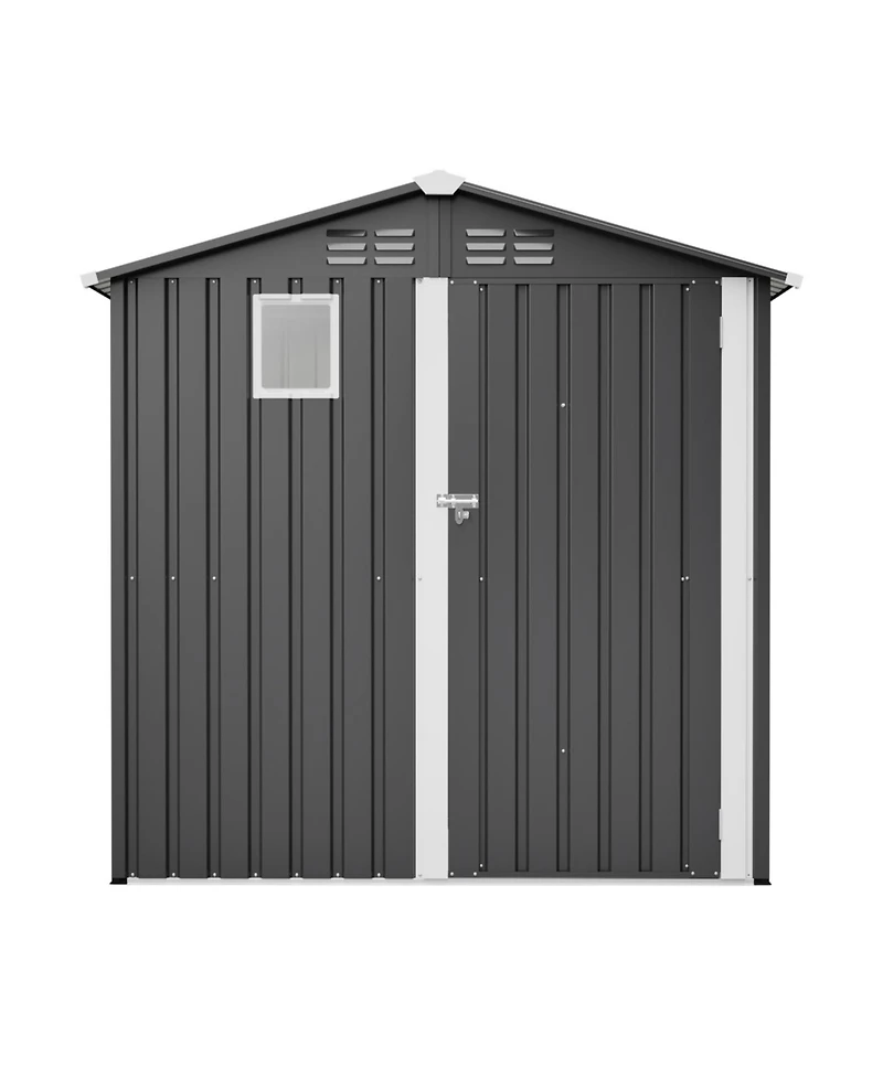 Streamdale Furniture Streamdale Metal Outdoor Storage Shed 6FT x 4FT, Steel Utility Tool Shed for Backyard Garden Patio Lawn, Gray
