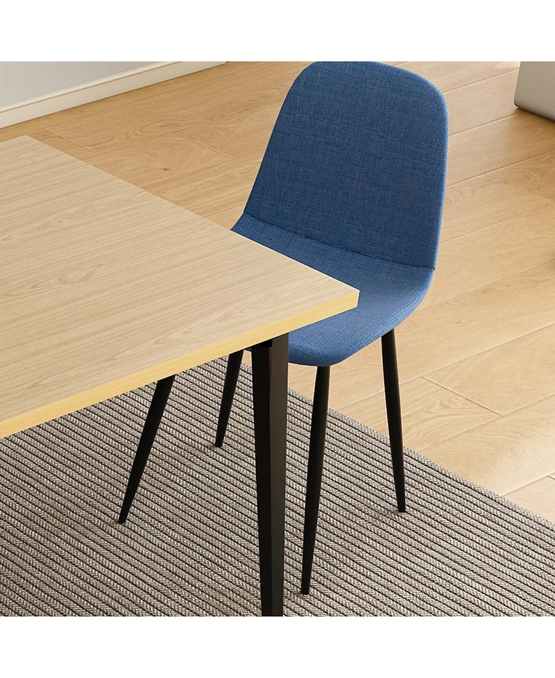 Streamdale Furniture 63-inch Farmhouse Industrial Dining Table Set with 4 Blue Chairs