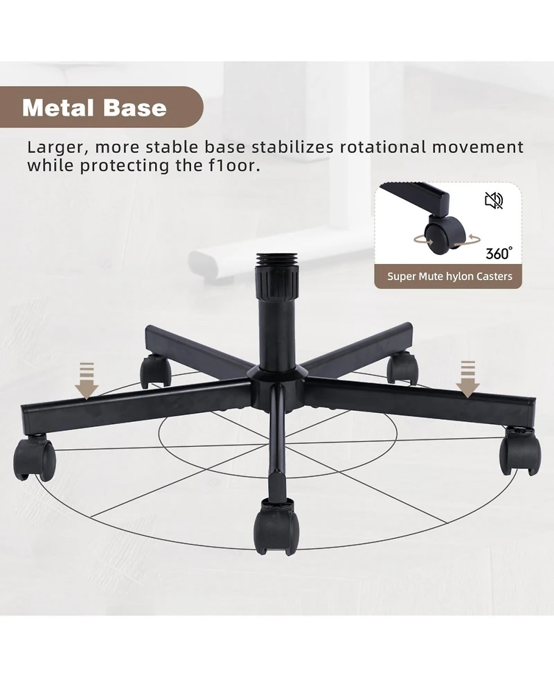 Streamdale Furniture Criss Cross Linen Office Chair - Adjustable, Armless, for Home & More