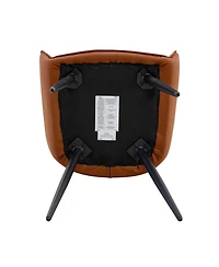 Streamdale Furniture Dining Chairs Set of 4 Camel Faux Leather Metal Kitchen Chairs Gold Mesh Black Legs (Camel, Set of 4)