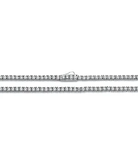 Sterling Silver White Gold Plated Cubic Zirconia 2MM Tennis Necklace