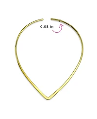 Bling Jewelry Slender V Shape Choker Necklace Yellow Gold Plated Modern Style