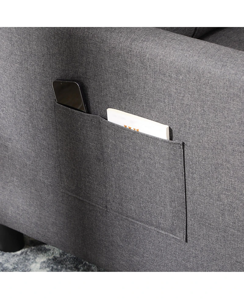 Homcom 3-in-1 Convertible Chair Bed with Adjustable Backrest,