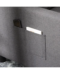 Homcom 3-in-1 Convertible Chair Bed with Adjustable Backrest,