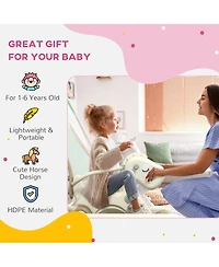 Qaba 5 in 1 Rocking Horse for Toddlers 1-6 Years w/ Balance Board