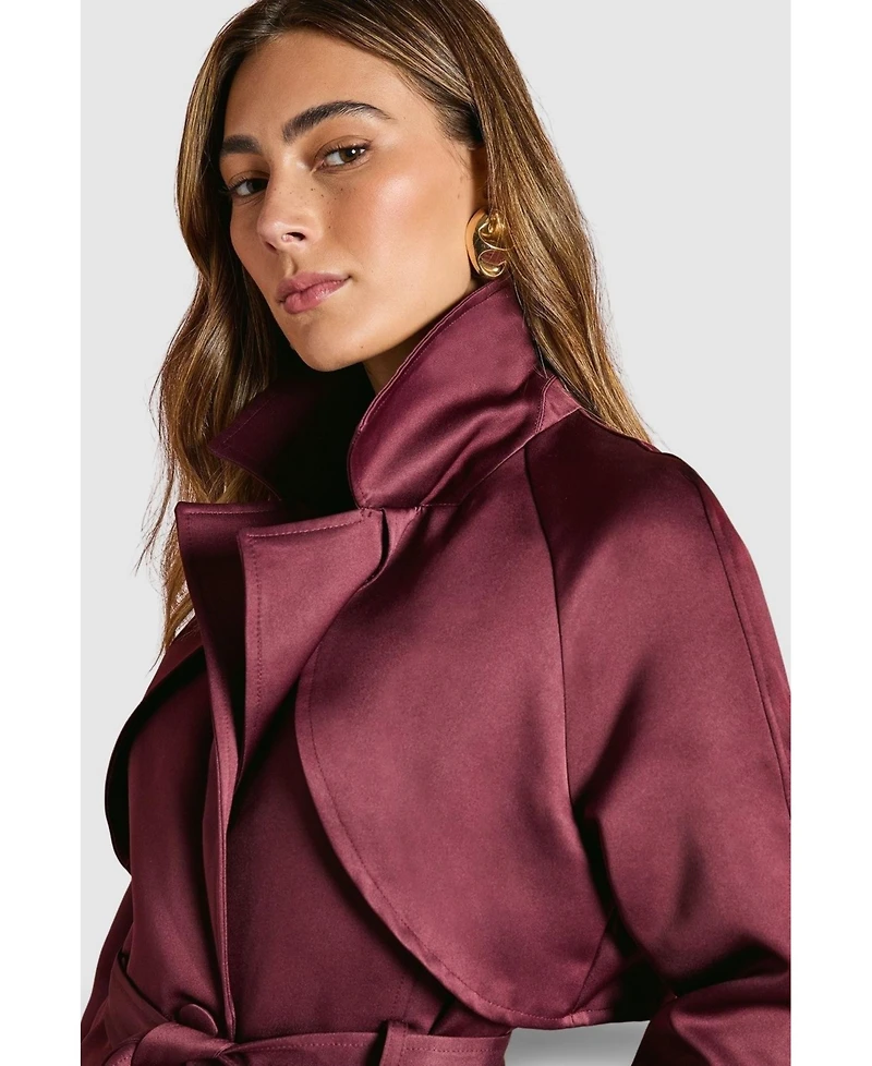 Coast Women's Satin Occasion Belted Trench Coat