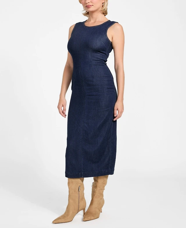 white christmas dresses Short Denim Dress with Polo Collar – Akris Inc