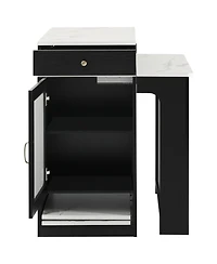 Streamdale Furniture 59.5" Extendable Kitchen Island with Dining Table & Storage