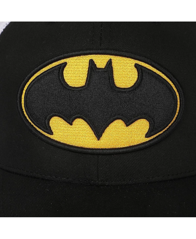 Batman Men's Embroidered Logo Black Trucker Hat