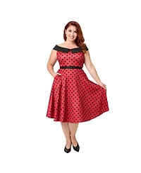 Unique Vintage Plus Off the Shoulder Swing Dress