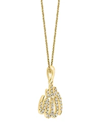 Lali Jewels White Diamond Pendant Necklace (0.12 ct. t.w.) in 14k Yellow Gold