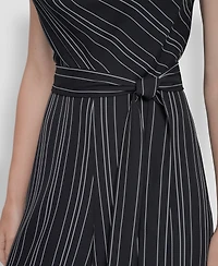 Dkny Women's Sleeveless Wide Leg Ankle Jumpsuit