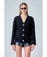 endless rose Women's Floral Button Down Cardigan