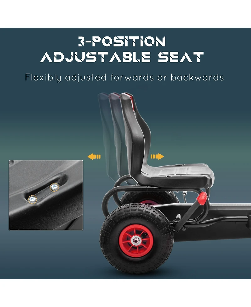 Aosom Ergonomic Pedal Go Kart Kids Ride-on Toy Pedal Car Go Cart,