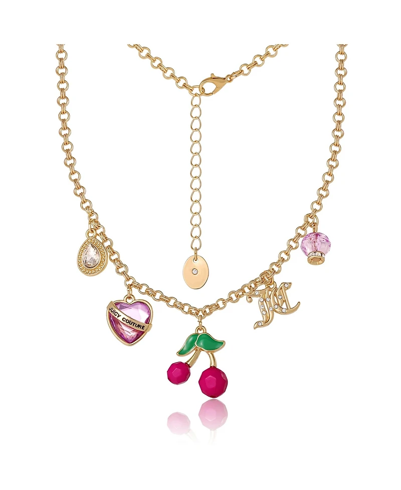Juicy Couture Cherry Charm Necklace - 18 + 2''