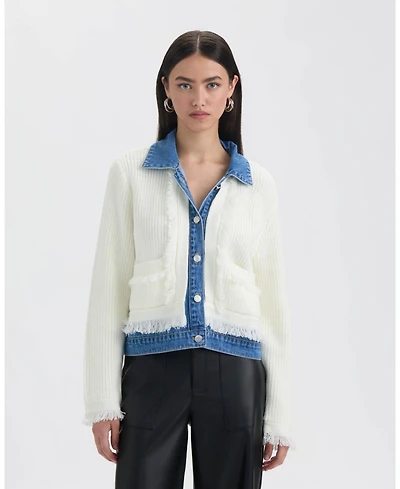 Nvlt Women's Denim Cardigan with Fringe