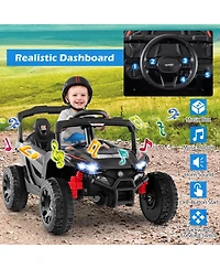 Sugift 12V Kids Ride On Car Utv Electric Vehicle with Led Lights Music and Horn