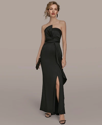 Donna Karan New York Women's Asymmetric Twist Strapless Gown