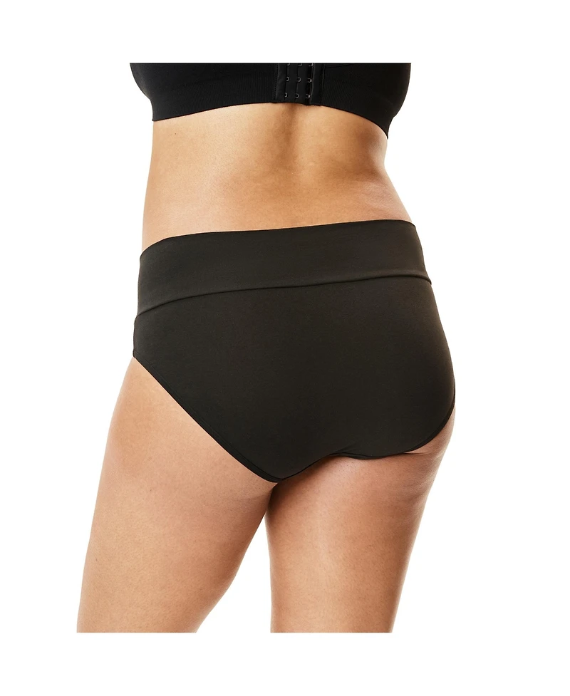 Motherhood Maternity Cotton Foldover Waistband Brief Panty, 3-Pack