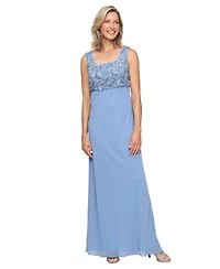 Alex Evenings Women's Empire Waist Long Open Soutache Jacket Dress