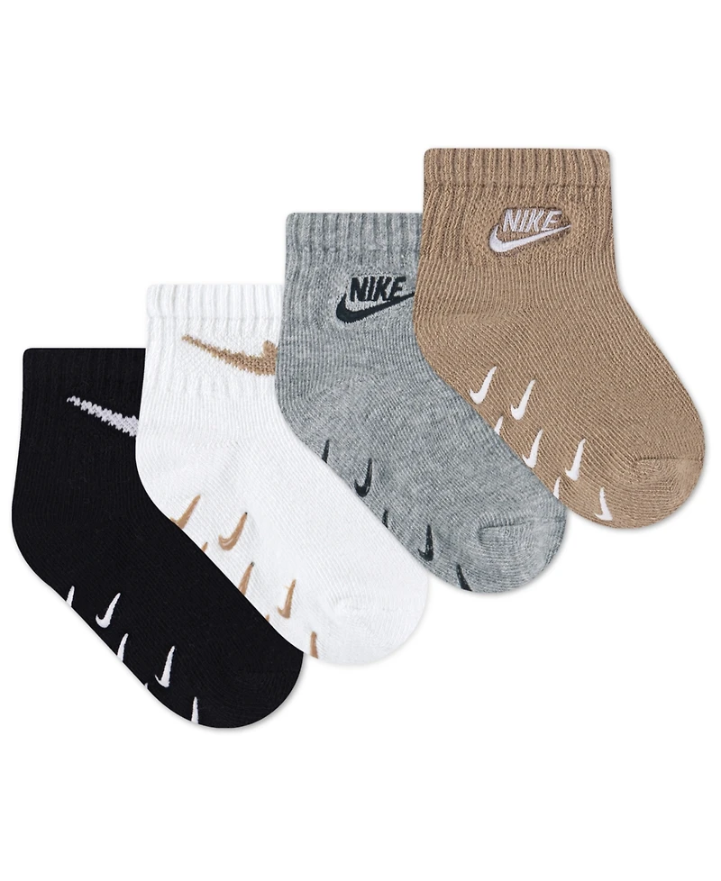 Nike Baby and Toddler 4-Pack Logo Gripper Socks