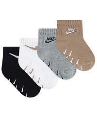 Nike Baby and Toddler 4-Pack Logo Gripper Socks
