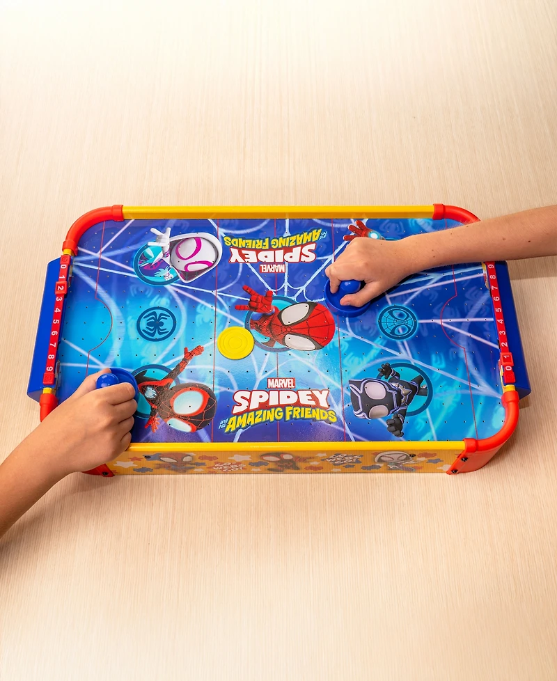 World Tech Toys Marvel Spider-Man Electric Tabletop Air Hockey Wood