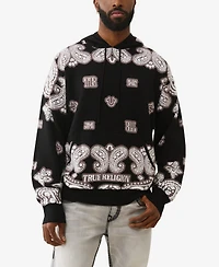 True Religion Men's Bandana Print Long-Sleeve Hoodie