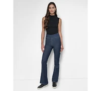 Dkny Jeans Petite High-Rise Flared-Leg Pull-On