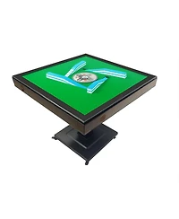 Rbied Black Folding Metal Automatic Mahjong Table, Electric Mahjong Table with Quiet Shuffle