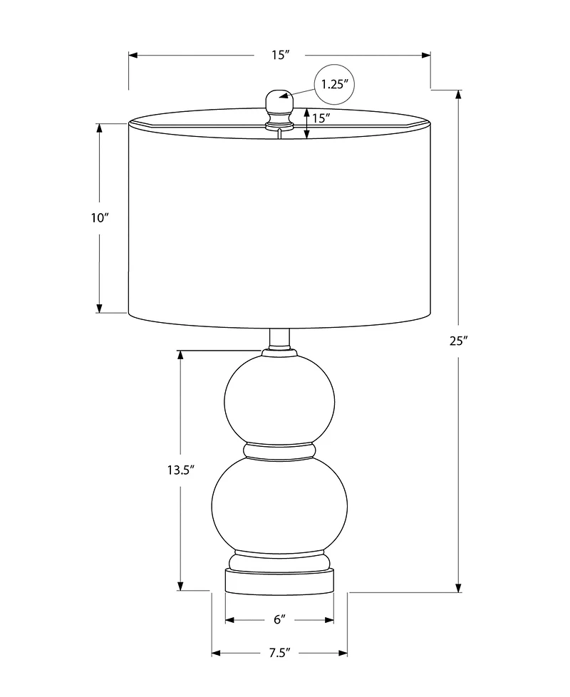 Monarch Specialties Lighting 25" Ceramic Table Lamp