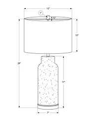 Monarch Specialties Lighting 28" Glass Table Lamp