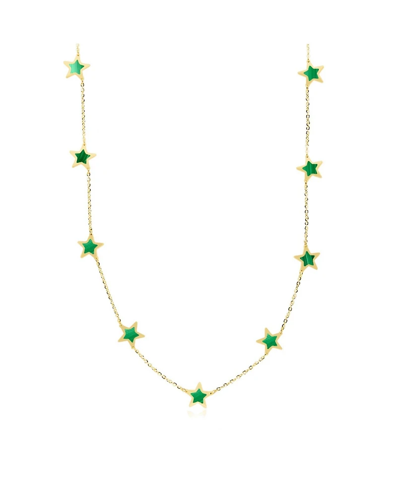 The Lovery Women's Malachite Star Station Necklace 14K Gold