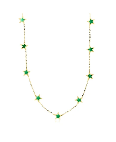 The Lovery Women's Malachite Star Station Necklace 14K Gold