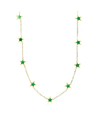 The Lovery Women's Malachite Star Station Necklace 14K Gold