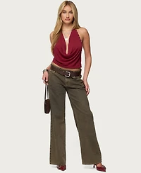 Edikted Women's Irina Stud Cowl Neck Halter Top