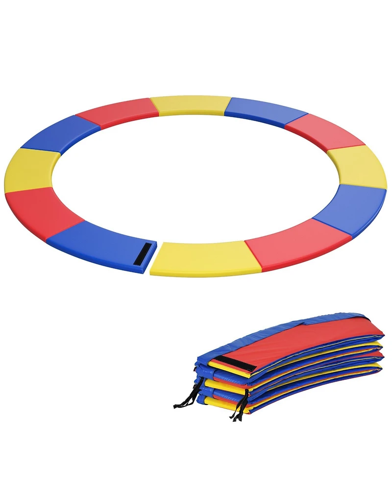 Hongge 14FT Trampoline Replacement Safety Pad with Secure Fixing Straps - Multicolor