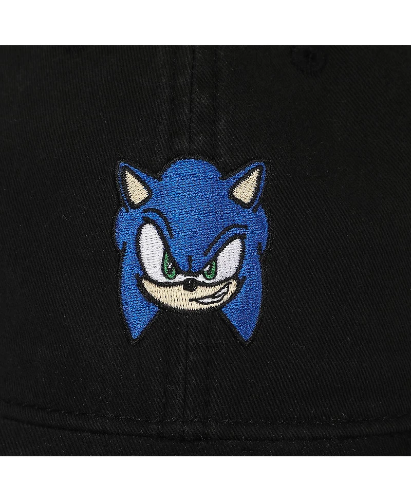 Sonic the Hedgehog Men's Smiling Sonic Black Unstructured Baseball Cap