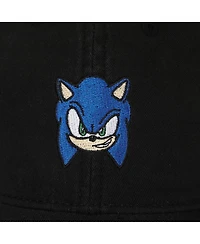 Sonic the Hedgehog Men's Smiling Sonic Black Unstructured Baseball Cap