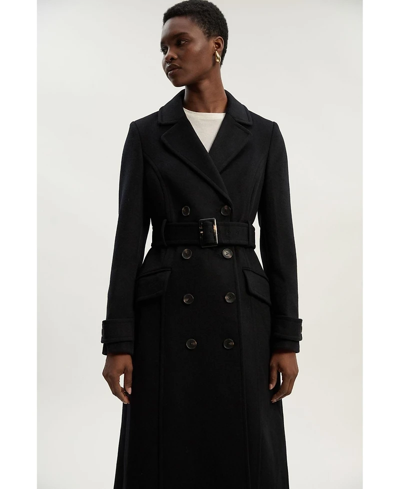 Karen Millen Women's Wool Blend Belted Midi Coat