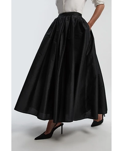 Karen Millen Women's Taffeta Woven Maxi Skirt