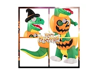 Mondawe Blow up Inflatable Pumpkin Dinosaur Yard Decoration with Built-in Led Lights