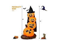 Mondawe 7 ft Halloween Inflatable Pumpkin Combo with Witch's Hat and Led Lights