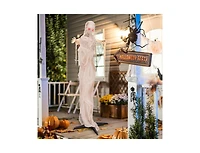 Mondawe 6ft Halloween Animated Standing Mummy with Led Red Glowing Eyes