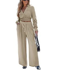 Cupshe Women's Two-Piece Wide-Leg Matching Set